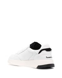 weiße und schwarze Leder niedrige Sneakers von Ghoud