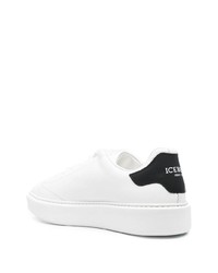 weiße und schwarze Leder niedrige Sneakers von Iceberg