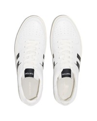 weiße und schwarze Leder niedrige Sneakers von Tom Ford