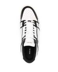 weiße und schwarze Leder niedrige Sneakers von Amiri