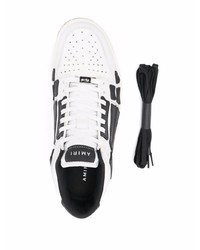 weiße und schwarze Leder niedrige Sneakers von Amiri