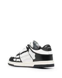 weiße und schwarze Leder niedrige Sneakers von Amiri