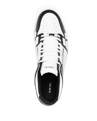 weiße und schwarze Leder niedrige Sneakers von Amiri