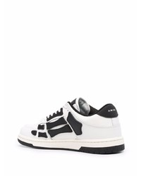 weiße und schwarze Leder niedrige Sneakers von Amiri