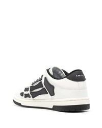 weiße und schwarze Leder niedrige Sneakers von Amiri