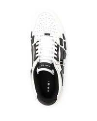 weiße und schwarze Leder niedrige Sneakers von Amiri