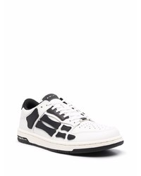 weiße und schwarze Leder niedrige Sneakers von Amiri