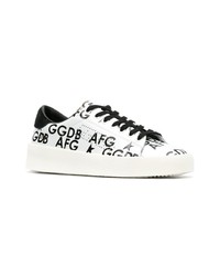 weiße und schwarze Leder niedrige Sneakers von Golden Goose Deluxe Brand