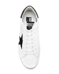 weiße und schwarze Leder niedrige Sneakers von Golden Goose Deluxe Brand