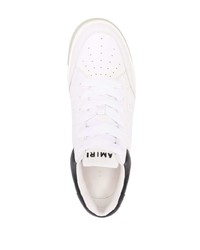 weiße und schwarze Leder niedrige Sneakers von Amiri