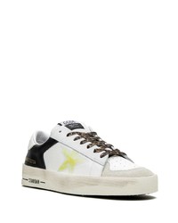 weiße und schwarze Leder niedrige Sneakers von Golden Goose