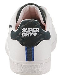 weiße und schwarze Leder niedrige Sneakers von Superdry