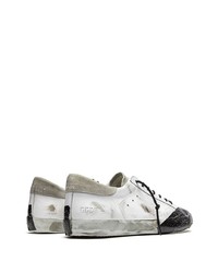 weiße und schwarze Leder niedrige Sneakers von Golden Goose