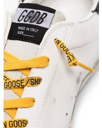 weiße und schwarze Leder niedrige Sneakers von Golden Goose