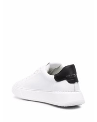 weiße und schwarze Leder niedrige Sneakers von Philippe Model Paris