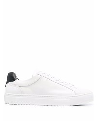 weiße und schwarze Leder niedrige Sneakers von Tommy Hilfiger