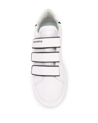 weiße und schwarze Leder niedrige Sneakers von Karl Lagerfeld