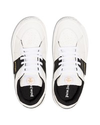 weiße und schwarze Leder niedrige Sneakers von Palm Angels