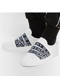 weiße und schwarze Leder niedrige Sneakers von Givenchy