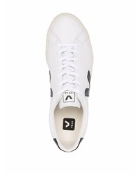 weiße und schwarze Leder niedrige Sneakers von Veja