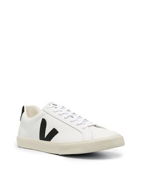 weiße und schwarze Leder niedrige Sneakers von Veja