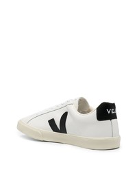 weiße und schwarze Leder niedrige Sneakers von Veja