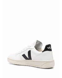 weiße und schwarze Leder niedrige Sneakers von Veja