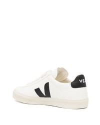 weiße und schwarze Leder niedrige Sneakers von Veja