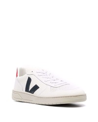 weiße und schwarze Leder niedrige Sneakers von Veja