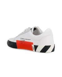 weiße und schwarze Leder niedrige Sneakers von Off-White