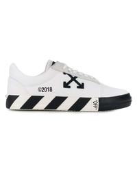 weiße und schwarze Leder niedrige Sneakers von Off-White