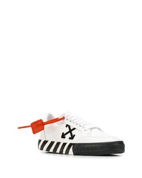 weiße und schwarze Leder niedrige Sneakers von Off-White