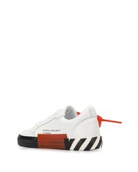 weiße und schwarze Leder niedrige Sneakers von Off-White