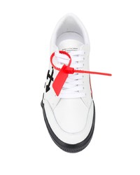 weiße und schwarze Leder niedrige Sneakers von Off-White