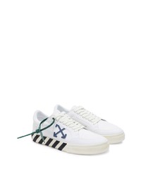 weiße und schwarze Leder niedrige Sneakers von Off-White