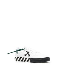 weiße und schwarze Leder niedrige Sneakers von Off-White