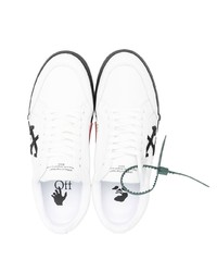 weiße und schwarze Leder niedrige Sneakers von Off-White