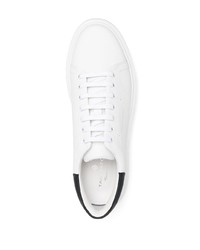 weiße und schwarze Leder niedrige Sneakers von Tagliatore