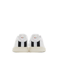 weiße und schwarze Leder niedrige Sneakers von Stella McCartney