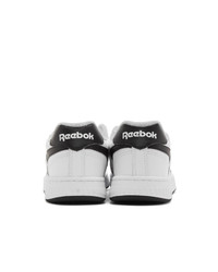 weiße und schwarze Leder niedrige Sneakers von Reebok Classics