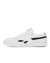 weiße und schwarze Leder niedrige Sneakers von Reebok Classics