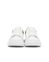 weiße und schwarze Leder niedrige Sneakers von Alexander McQueen