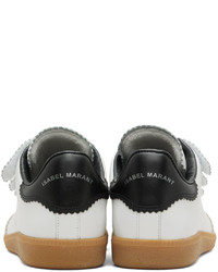 weiße und schwarze Leder niedrige Sneakers von Isabel Marant
