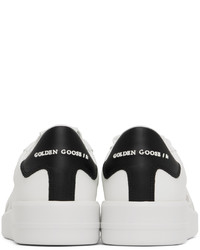 weiße und schwarze Leder niedrige Sneakers von Golden Goose