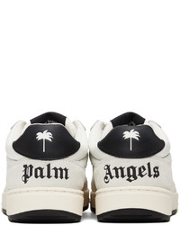 weiße und schwarze Leder niedrige Sneakers von Palm Angels