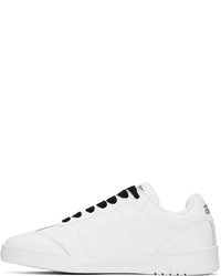 weiße und schwarze Leder niedrige Sneakers von VERSACE JEANS COUTURE