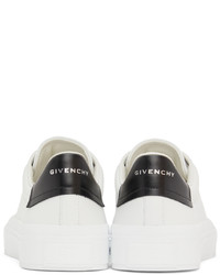 weiße und schwarze Leder niedrige Sneakers von Givenchy