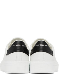 weiße und schwarze Leder niedrige Sneakers von Givenchy