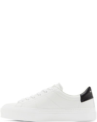 weiße und schwarze Leder niedrige Sneakers von Givenchy