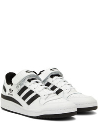 weiße und schwarze Leder niedrige Sneakers von adidas Originals
